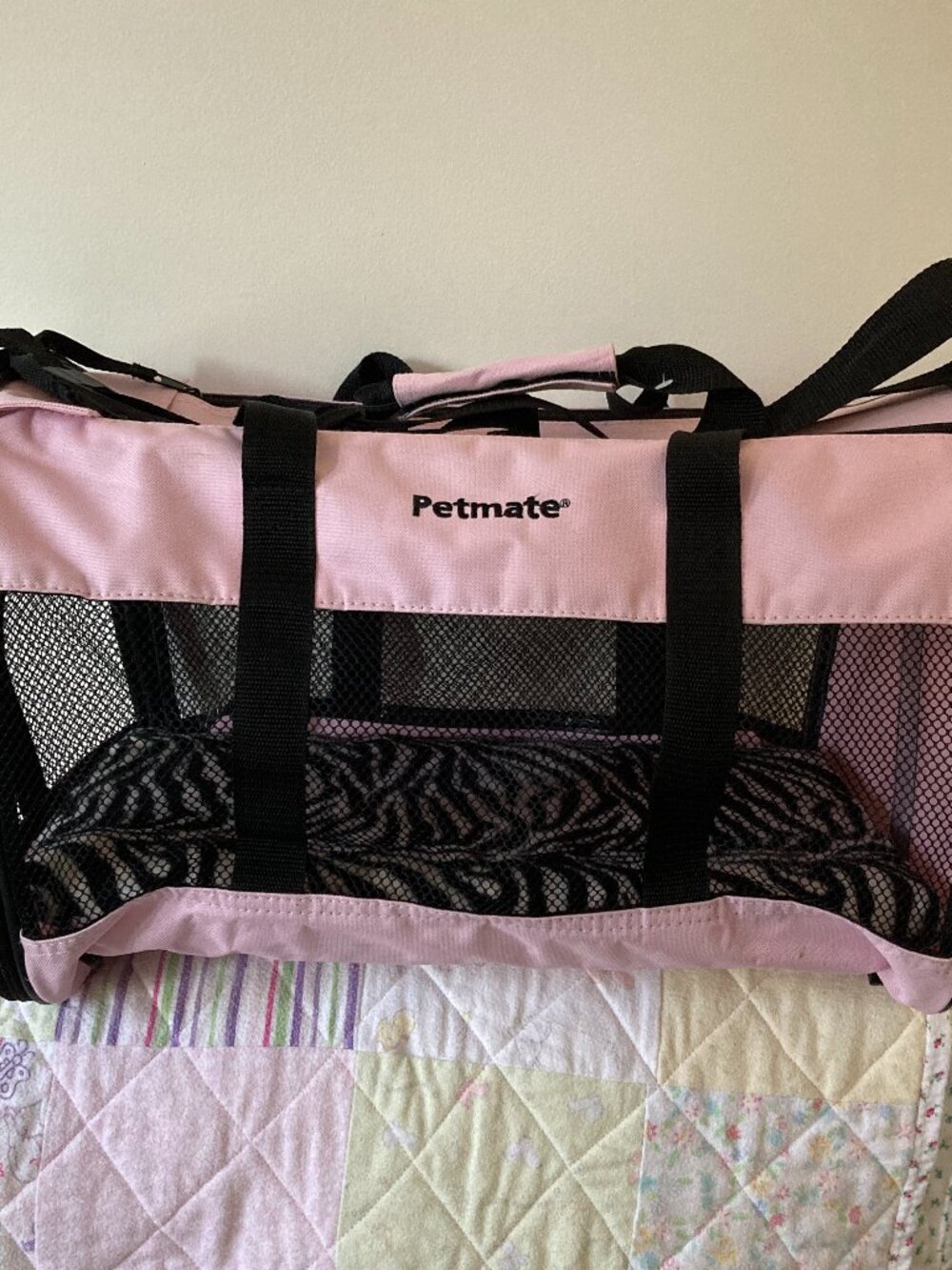 Petmate Soft Sided Pet Carrier - Pink, Black, Zebra Print